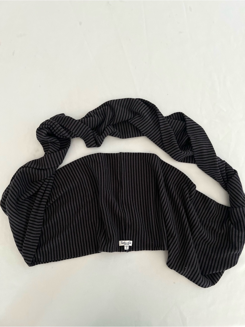 Splendid Striped Grey and Black Wrap Scarf